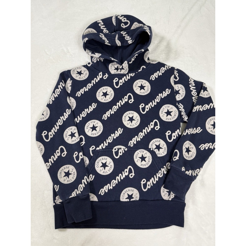 Converse All-Star all over print pullover hoodie boys sz S 8-10 yrs blue